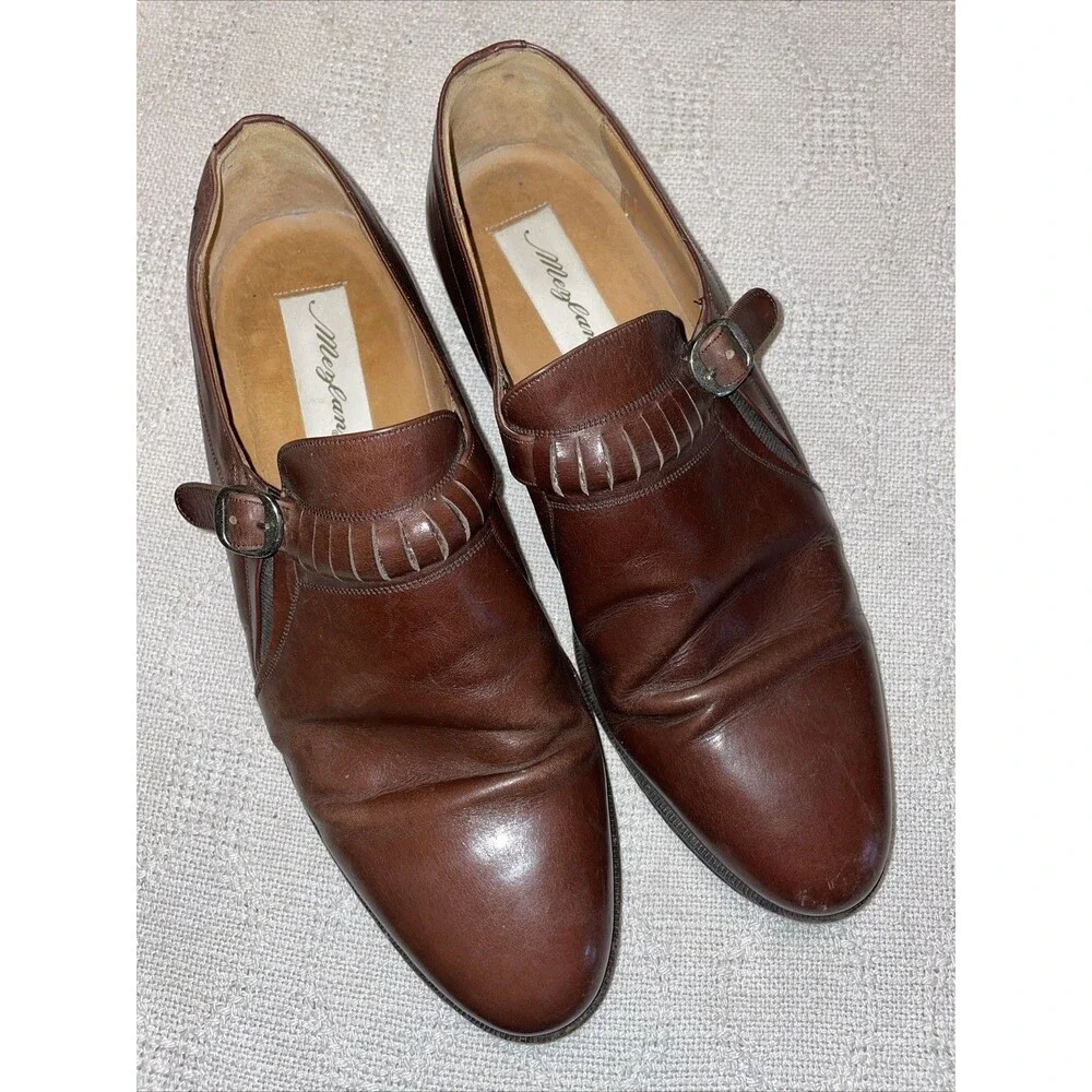 Mezlan Men’s Dress Shoes Size 10.5 M Brown Leather Business Formal City